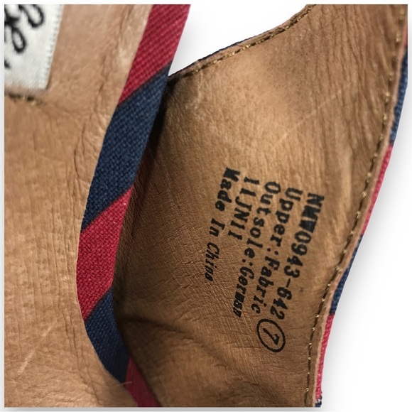 Monkey Overboard Womens Striped Canvas Espadrille Platform Red Blue Sz 7 - Picture 14 of 16